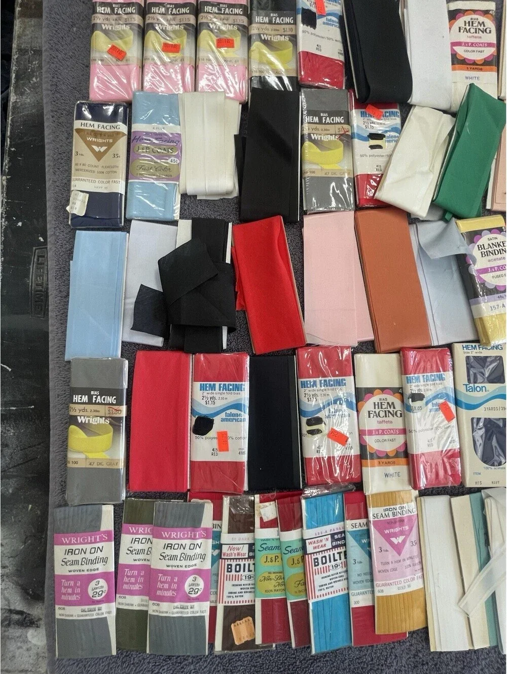 NEW And Used Sewing Notions Lot Wrights Tape Seam Hem Facing Piping